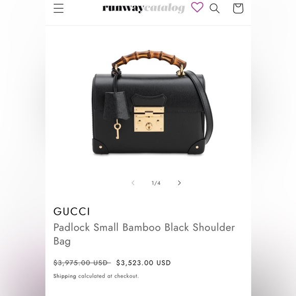 Authentic Gucci Black Small Bamboo Padlock Bag - Picture 6 of 6